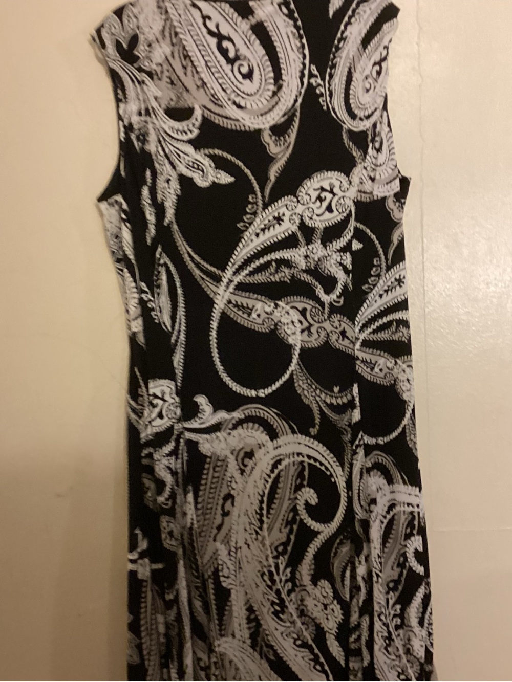 JM collection 1x White Paisley V-Neck Sleeveless Dress - Picture 5 of 6